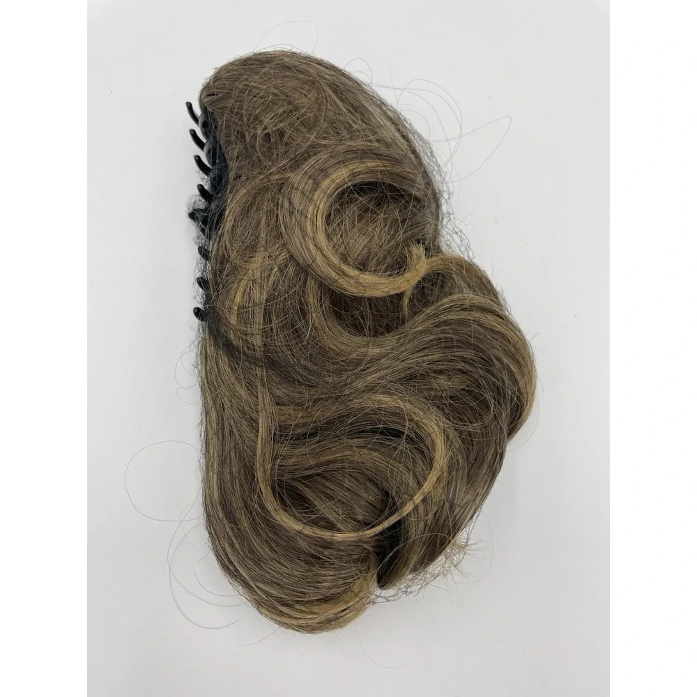 Ponytail Hair Extension Drawstring w/Clip Combs Hair Bun New in‎ Netting Brown